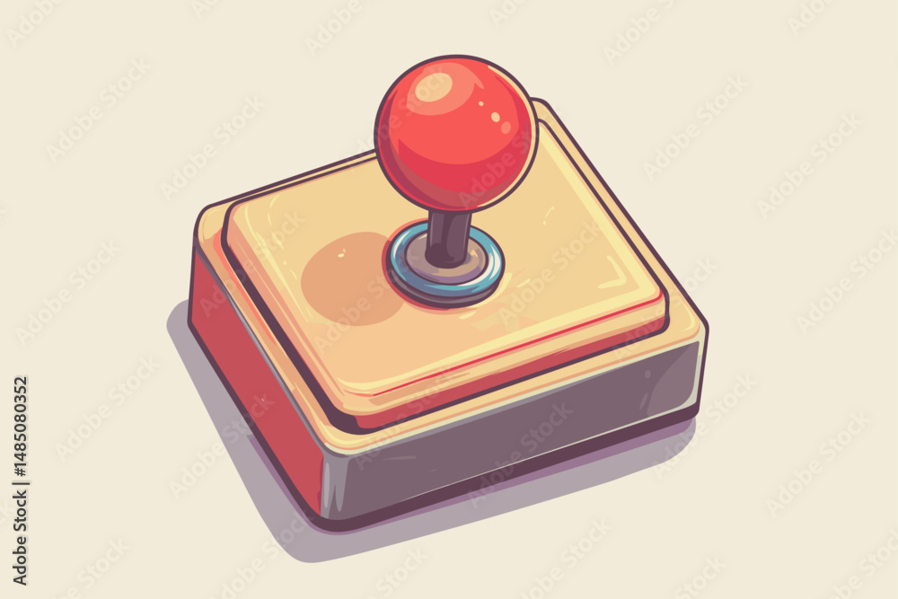 Retro arcade joystick on a minimalist background Retro arcade joystick on a minimalist background
