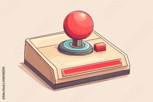 Retro arcade joystick on a minimalist background
