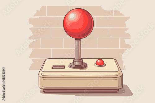 Retro arcade joystick on a minimalist background