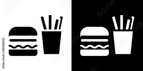 Burger Fries icon vector design template elegant style