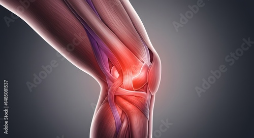 Close-Up of Human Knee with Medical Focus