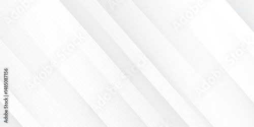 White abstract background with line pattern, banner design. Vector