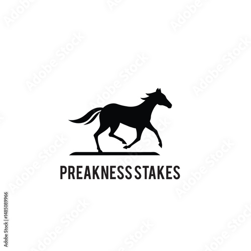 Preakness Stakes Horse Racing vector, icon. The Preakness Stakes is traditionally held on the third Saturday in May.