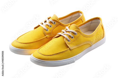 pair of yellow shoes isolated PNG