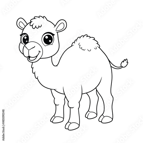Camel Outline – Minimalist Line Art Illustration of a Desert Animal for Travel, Nature, and Educational Designs