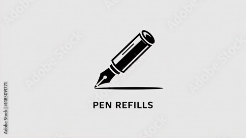 Pen Refills Vector Silhouette Icon Ideal for Business Office or Remote Work Graphics