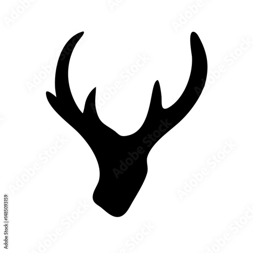 Silhouetted Deer Silhouette, Perfect for Wildlife or Nature Designs
