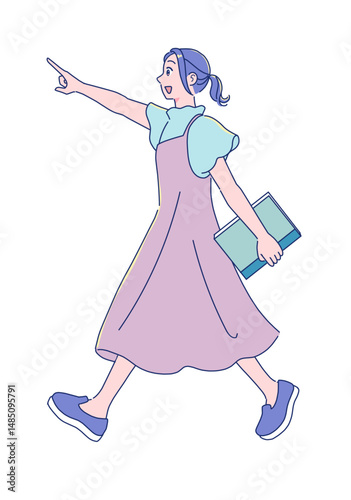 アニメタッチの可愛い女子生徒