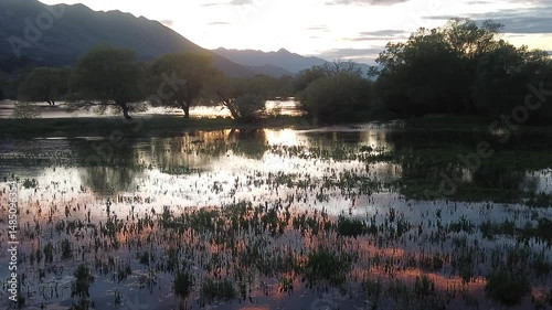 panorama of  Shkodra lake in Albania