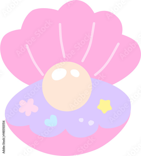Cute Pearl Under The Sea Illustration