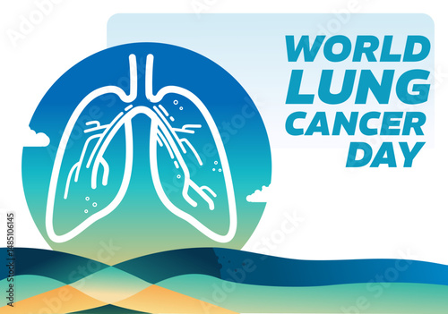World Lung Cancer Day – background, poster, card – vector illustration
