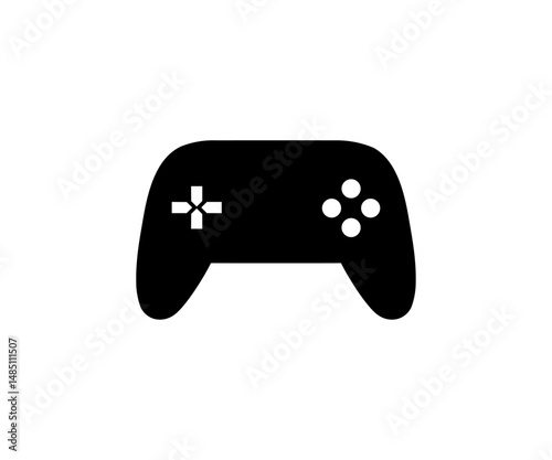 Gamepad icon black. Gaming controller concept on white background vector design and illustration.
