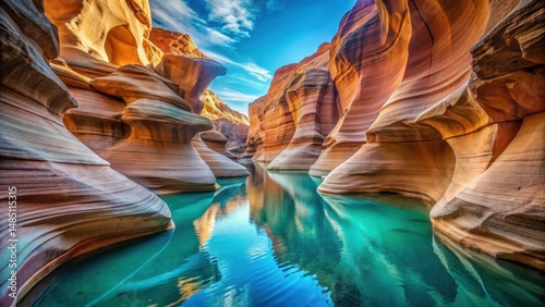 Turquoise rock formations in Antelope Canyon Arizona natural wonder landscape scenic desert background