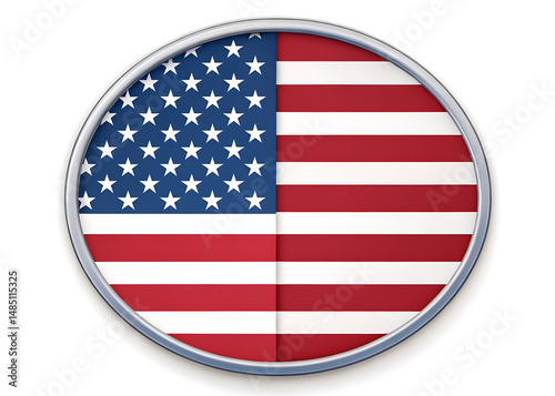 Circular Badge Featuring the American Flag in a Modern Design