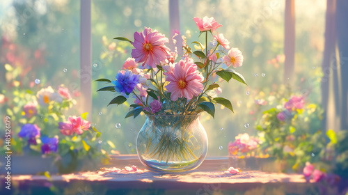 窓辺の花
