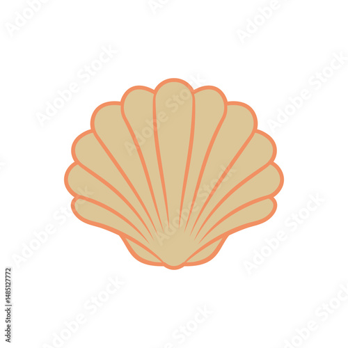 Sea scallops colored vector icon. For any platform action promotion and advertising mockup. Isolated symbol sign used for: mobile, app, design, web, dev, ui, ux, gui. EPS 10. For your project. 