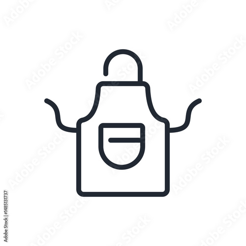 Cooking apron editable stroke outline icon isolated on white background flat vector illustration. Pixel perfect. 64 x 64.