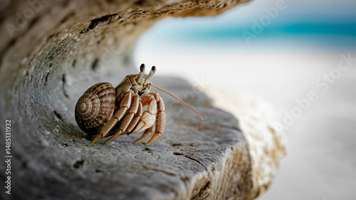 Obraz na płótnie Small crab nestled within a natural rock cavity w salonie