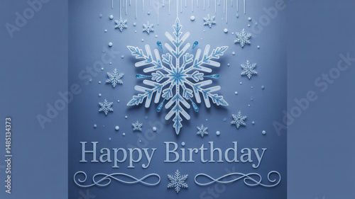 Obraz na płótnie Snowy winter snowflake decoration on a textured background w salonie