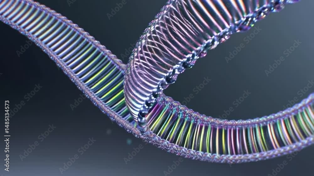 Abstract 3d render of a dna helix showing science and medical concepts
