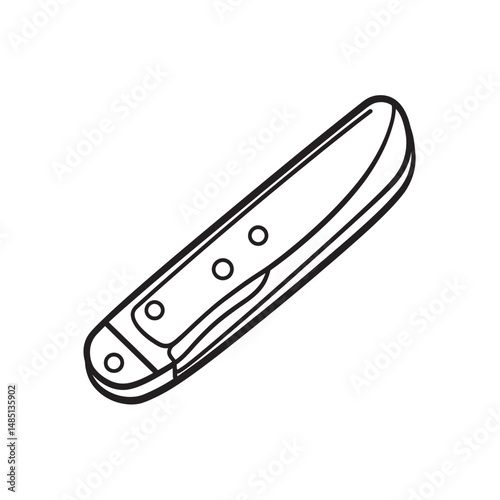 Detailed outline showcases a closed jackknife against a white background for creative use