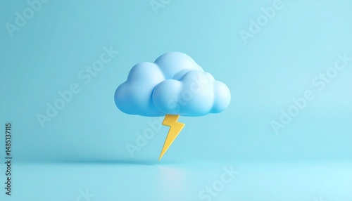 A minimalist, textured pale blue background with a subtle cute blue cloud with thunder that adds depth and a slightly tactile feel to the overall appearance.	
