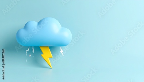 A minimalist, textured pale blue background with a subtle cute blue cloud with thunder that adds depth and a slightly tactile feel to the overall appearance.	
