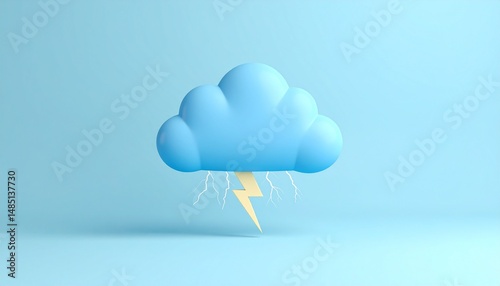A minimalist, textured pale blue background with a subtle cute blue cloud with thunder that adds depth and a slightly tactile feel to the overall appearance.	
