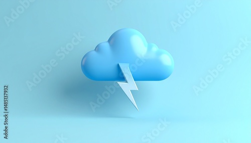 A minimalist, textured pale blue background with a subtle cute blue cloud with thunder that adds depth and a slightly tactile feel to the overall appearance.	
