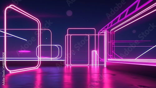 abstract background with neon lights