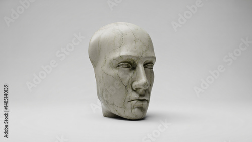 Obraz na płótnie Stone sculpture of a face in profile on a white background w salonie