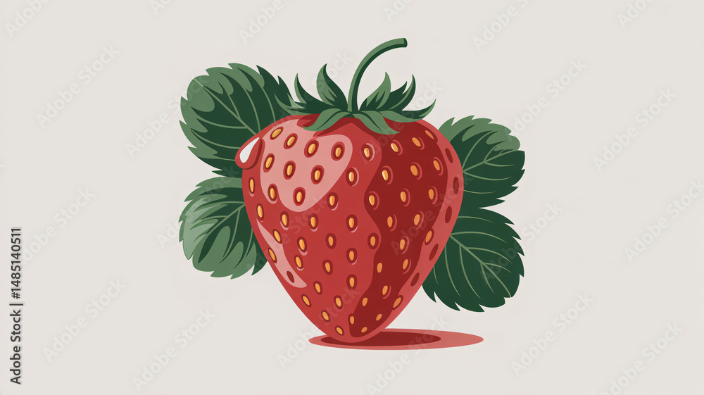 Strawberry vector illustrations in red and green perfect for graphic design in 5