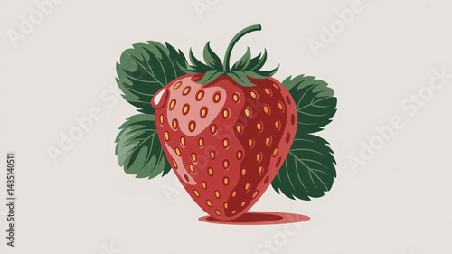 Obraz na płótnie Strawberry vector illustrations in red and green perfect for graphic design in 5 w salonie