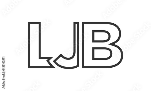 LJB logo design template with strong and modern bold text. Initial based vector logotype featuring simple and minimal typography. Trendy company identity.