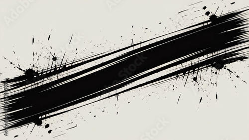 Obraz na płótnie Striped grunge pattern with black paintbrush strokes seamless background w salonie