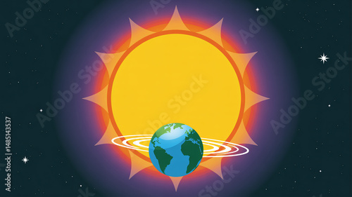 Obraz na płótnie Sun and planet w salonie
