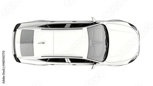 car top view isolated on white background