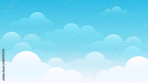 Cloudy blue sky cartoon looping animation background