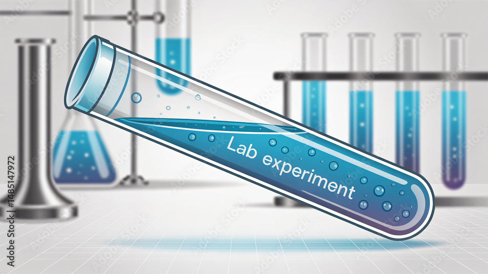 Test Tube Icon Vector illustration of a glass beaker chemistry experiment tube and sample test tube