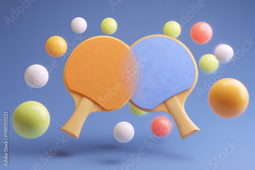 Fast-Paced Ping Pong Equipment With Motion Effect Background