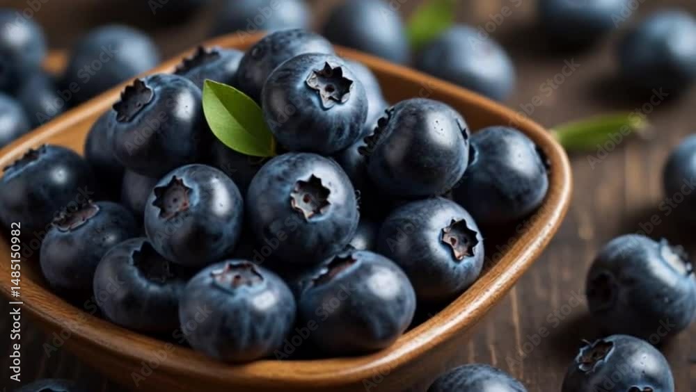 Blueberries on Bowl Video. Ai generated. Blueberries on Bowl Video. Ai generated.