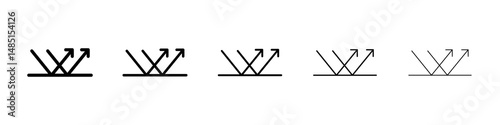 Reflect icons in black stroke designs on white background
