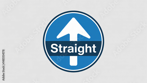Traffic sign icon vector indicating the need to go straight ahead