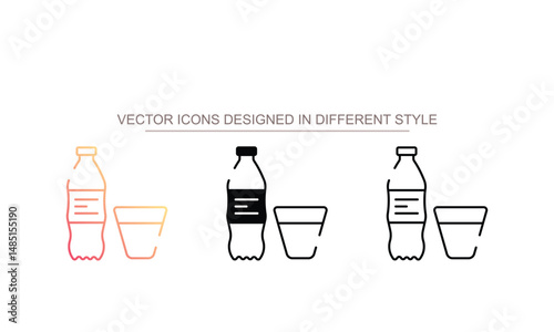Soft Drink icon design with white background stock illustration
