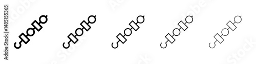 Skewer icons in black stroke designs on white background