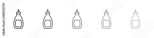 Sauce icons in black stroke designs on white background