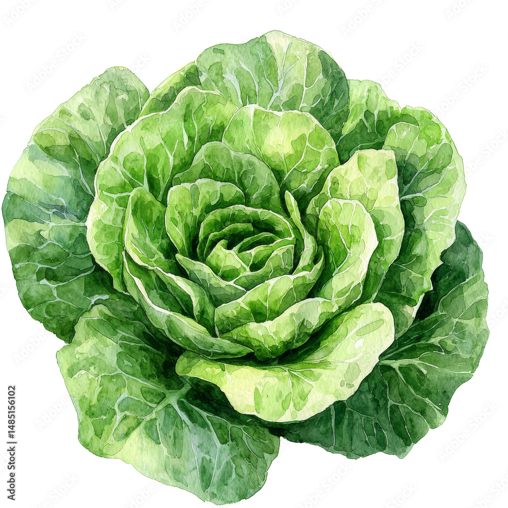 Obraz premium cabbage watercolor illustration art 