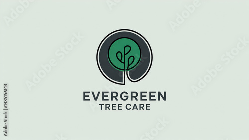 Tree care logo tree with line concept in frame logo design inspiration