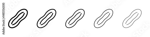 Peanut icons in black stroke designs on white background
