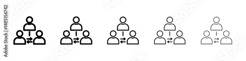 Mediator icons in black stroke designs on white background